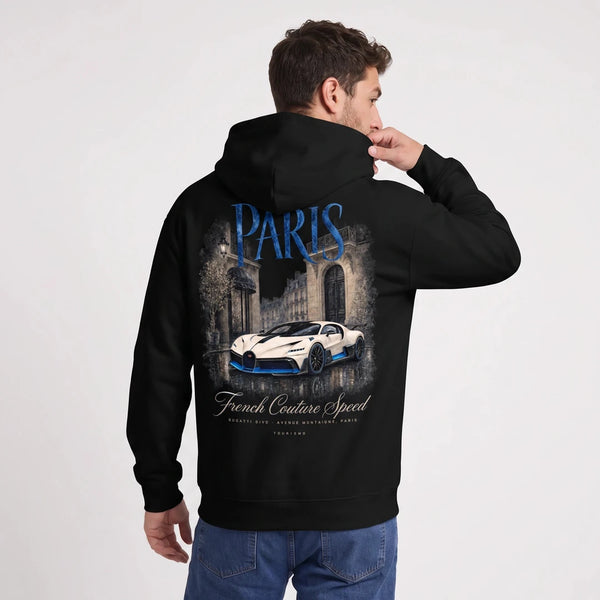 Sweat Bugatti Divo French Couture Speed noir porté de dos