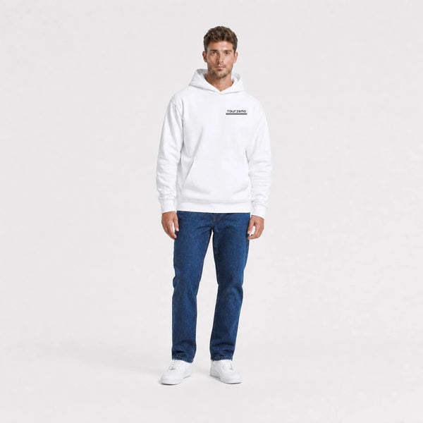 Sweat Chevrolet Camaro Iroc Z Sunset Spec blanc vu de face en plan large avec logo Tourismo