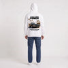 Sweat Chevrolet Chevelle SS 396 Street-Born Power blanc à capuche vu de dos