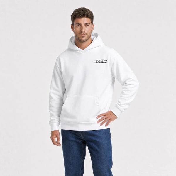 Sweat Chevrolet Chevelle Ss 396 Street Born Power blanc vu de face en plan rapproché avec logo Tourismo