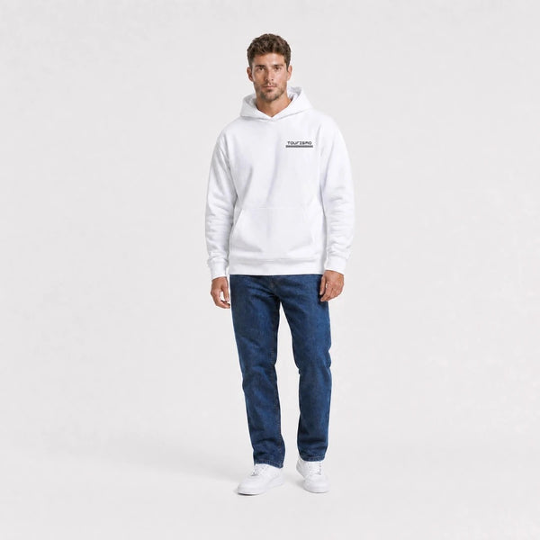 Sweat Maserati 250F Scuderia Elegance blanc vu de face en plan large avec logo Tourismo