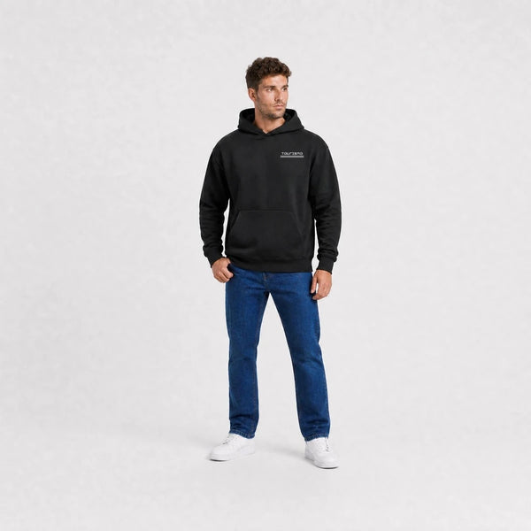 Sweat Volkswagen Beetle California Aircooled noir vu de face en plan large avec logo Tourismo