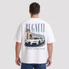 T-shirt Bugatti Chiron Super Sport blanc porté de dos