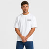 T-shirt Bugatti Chiron Super Sport blanc vu de face en plan rapproché avec logo Tourismo