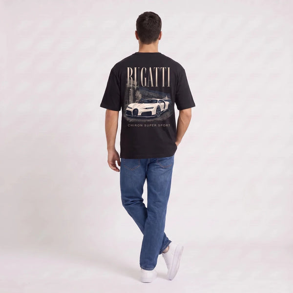 T-shirt Bugatti Chiron Super Sport noir vu de dos