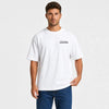 T-shirt Bugatti Divo French Couture Speed blanc vu de face en plan rapproché avec logo Tourismo