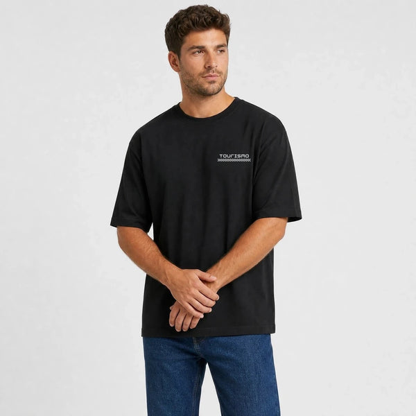 T-shirt Bugatti Divo French Couture Speed noir vu de face en plan rapproché avec logo Tourismo