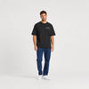T-shirt Bugatti Veyron Molsheim Society noir vu de face en plan large avec logo Tourismo