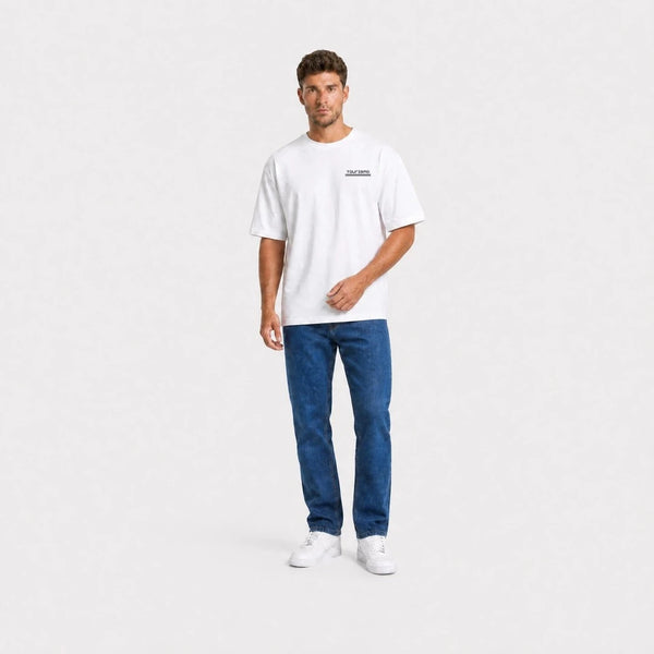 T-shirt Chevrolet Camaro Iroc Z Sunset Spec blanc vu de face en plan large avec logo Tourismo