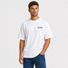 T-shirt Jaguar Xj220 Private Run blanc vu de face en plan rapproché avec logo Tourismo