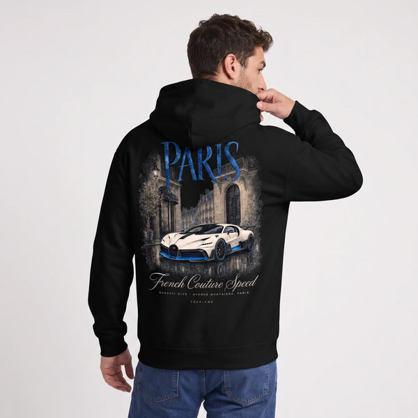 Sweat Bugatti Divo French Couture Speed noir porté de dos